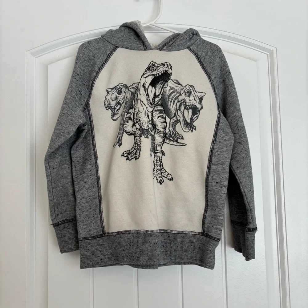 Sonoma Kids Dinosaur Hoodie - Gray and Cream Size 6